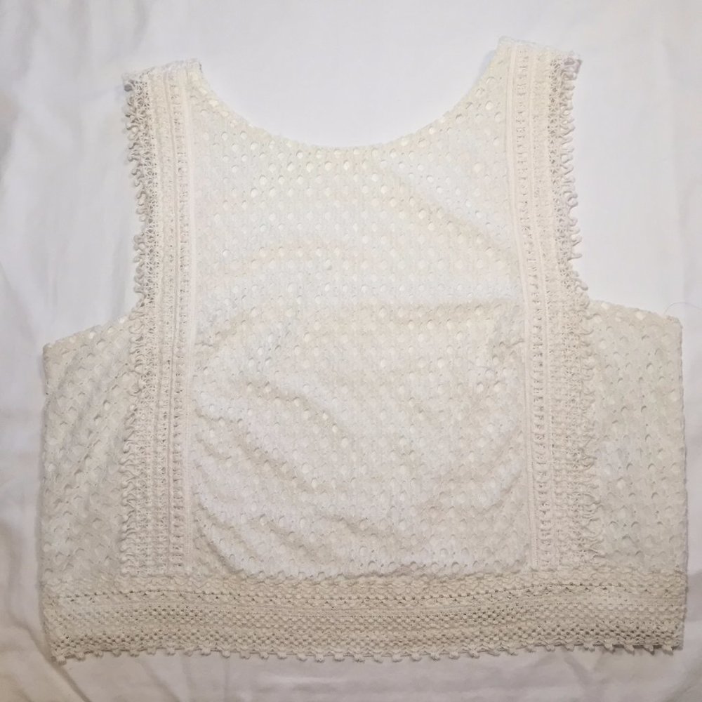 Cream Colored Crochet Crop Top
